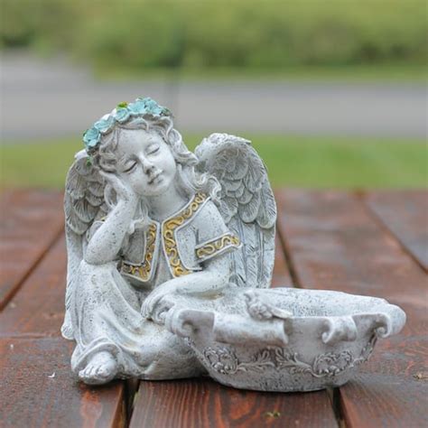 10 Gray Resting Angel Bird Feeder Garden Statue Michaels