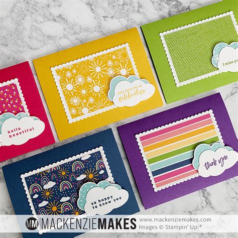 5 Bright And Cheerful Cards Featuring The Sunshine And Rainbows Dsp