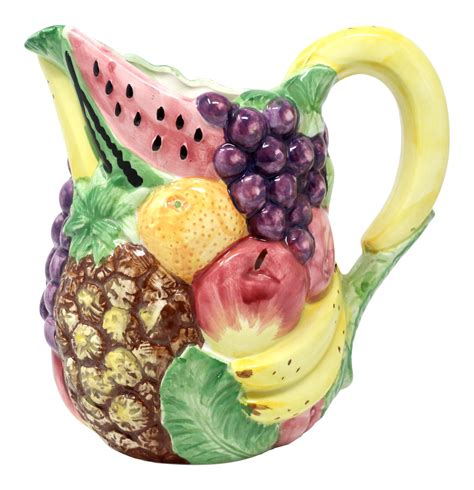 Vintage Hand Painted Ceramic Fruit Pitcher By Takahashi In 2020 Hand