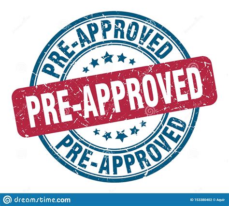 Pre-approved Stamp. Pre-approved Round Sign. Pre-approved Stock Vector - Illustration of grunge 