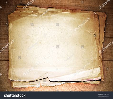 Stack Old Papers On A Wooden Table Stock Photo 60853714 Shutterstock