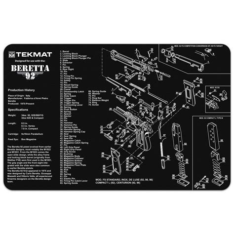 Beretta® 92 M9 11 X 17 Oversized Workarea Cleaning Supplies List Cleaning Supply Storage