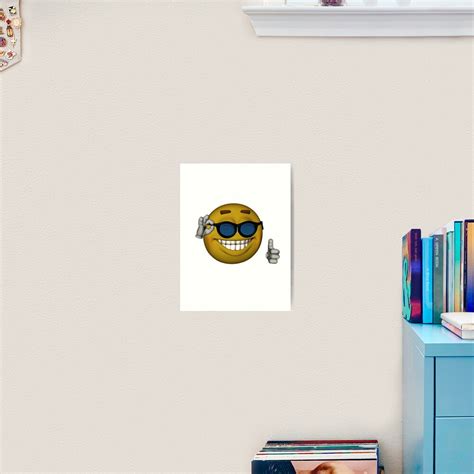 Smiley Face Sunglasses Thumbs Up Emoji Meme Face Art Print For Sale