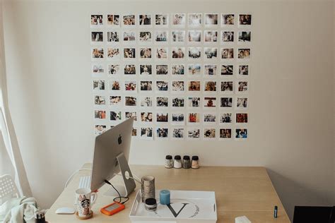 home desk setup office decor polaroid wall art polaroid wall polaroid wall art