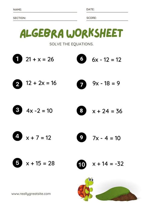 Algebra Variable Mathematics Solving Worksheet Basic Algebra