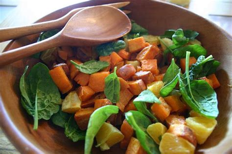 Kumara Orange And Spinach Salad With Images Healthy Recipes
