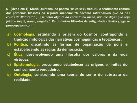 Os Primeiros Filósofos Da Antiguidade Clássica Grega Se Preocupavam Com