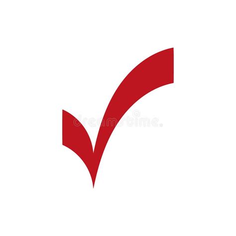 Red Check Mark Icon Tick Symbol Tick Icon Vector Illustration Stock