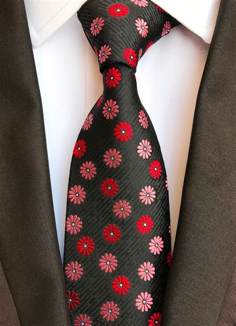 8cm Unique Designers Woven Ties Fashion Men Embroidered Floral Necktie