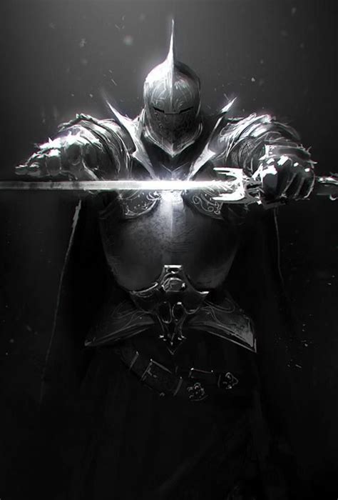 Knight In Shining Medieval Knight Medieval Fantasy Knight Art Dark