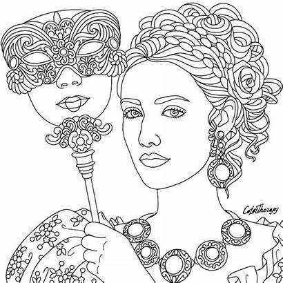 Coloring Pages Adult Masquerade Adults Colouring Books