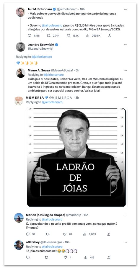 Tá joia ironizam internautas sobre caso envolvendo Bolsonaro