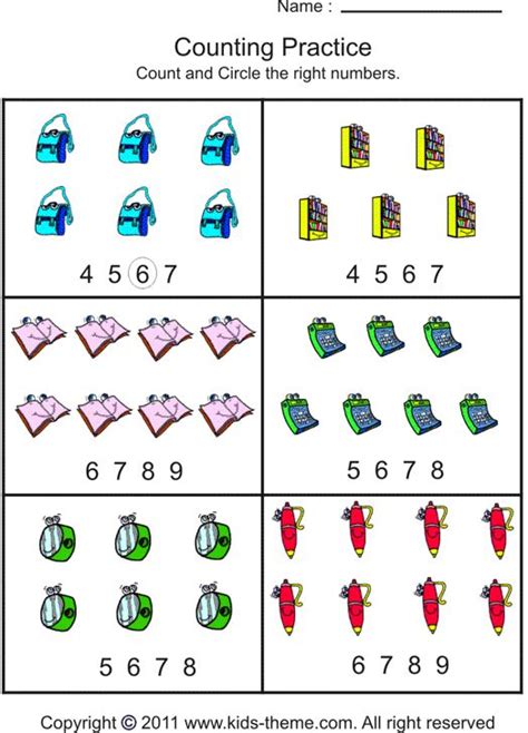 Counting Objects To 10 Worksheet