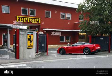 Ferrari 599 At Factory Gates Maranello Italy Maranello Italy Stock