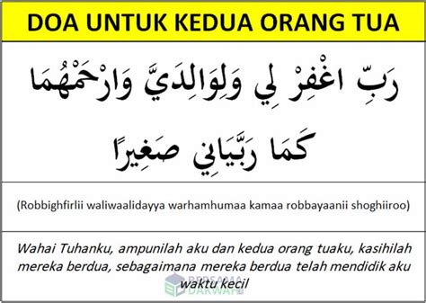 Doa Untuk Orang Tua Arab Latin Dan Terjemahan Artinya