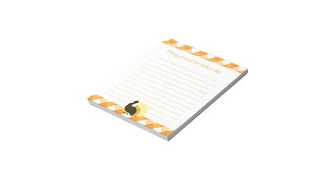 Thanksgiving Turkey Orange Gingham Shopping List Notepad Zazzle