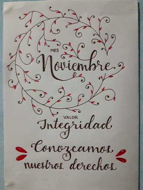 Carátula Noviembre Letras Cursivas Caratula Portadas