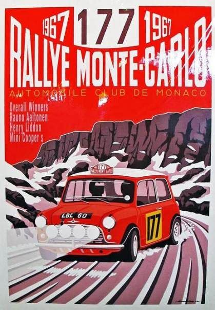Cars Poster Mini Coopers 23 Ideas Vintage Racing Poster Rally Car