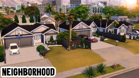 Realistic Neighborhood The Sims 4 Speed Build Youtube
