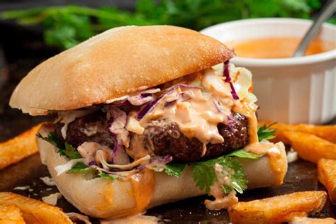 Asian Burgers With Sriracha Mayo Chew Out Loud