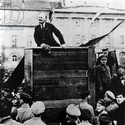 Image Of Russian Politician And Premier Vladimir Lenin Addressing