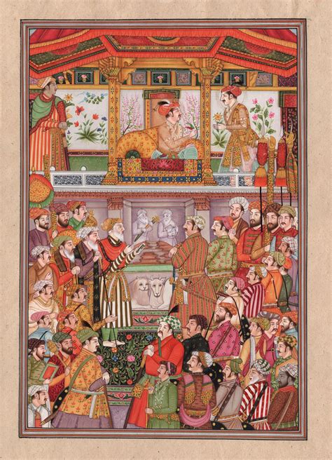 Mughal Miniature Padshahnama Painting Handmade Jahangir Khurram Moghul Artnindia