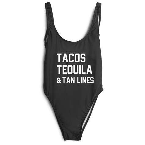 Tacos Tequila And Tan Lines One Piece Swimsuit Fashion Favs Swimsuits