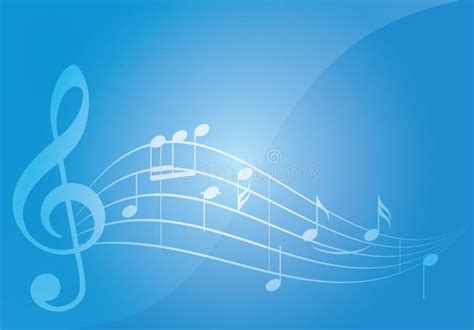 Blue Music Background With Notes Vector Stock Vector Illustration