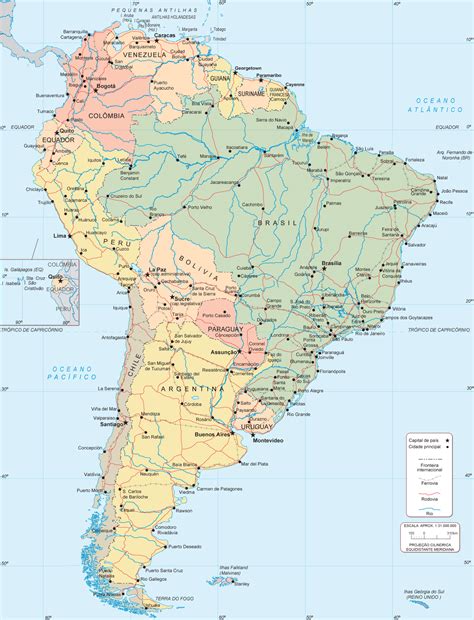 Mapa Da América Do Sul