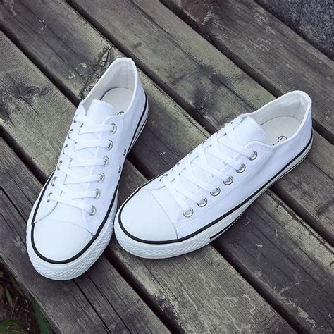 Wholesale Plain White Casual Sneakers Blank Flat Vulcanized Canvas
