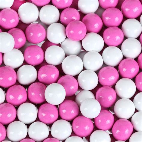 Hot Pink And White Sixlets Sixlets Milk Chocolate Candy Balls