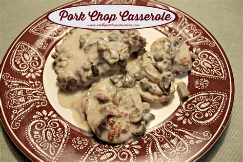 I cut this out of a cooking magazine, probably taste of home and changed it to suit or our tastes. Pork Chop Casserole, A Quick and Easy 3 Ingredient Dinner