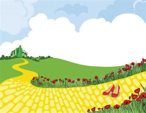 Yellow Brick Road Backdrop Illustration Uk