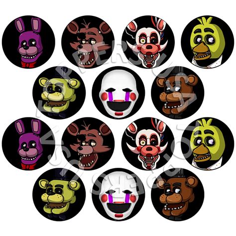 16x Edible Five Nights At Freddys Fnaf Cupcake Toppers Wafer Paper 4cm