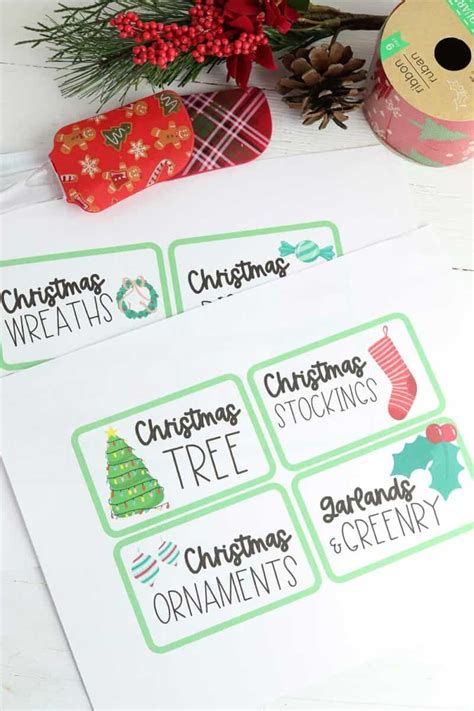 Free Printable Christmas Decoration Organizing Labels Single Girls Diy