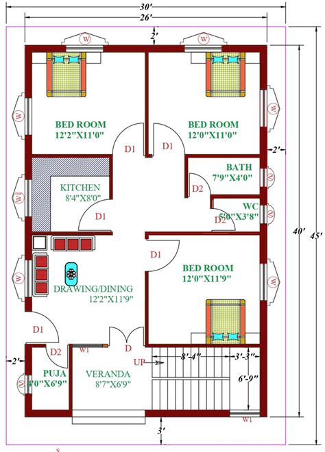 30 45 House Plan Map Designs All Facing Home Vastu Compliant