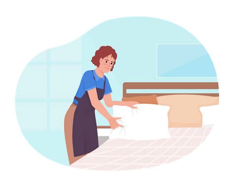 Girl Making Bed Clipart