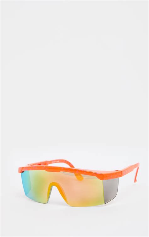 orange speckle side revo lens visor sunglasses prettylittlething usa
