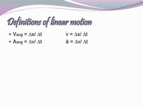 Ppt Linear Motion Equations Powerpoint Presentation Free Download