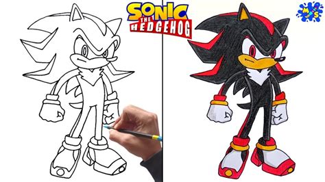 How To Draw Shadow The Hedgehog From Sonic Characters Step By Step