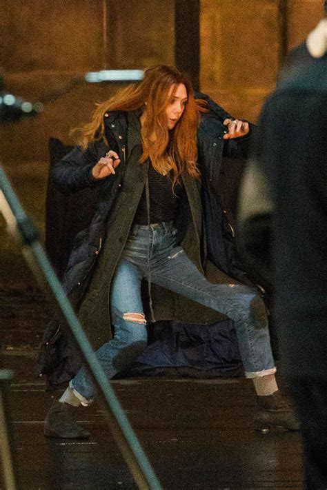 Avengers Star Elizabeth Olsen Shows Off Superhero Moves On Set As