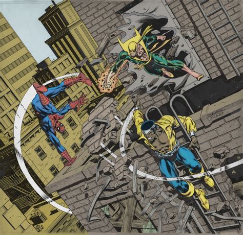 Luke Cage Iron Fist Vs Spiderman In Javi Solanes Colorists Color