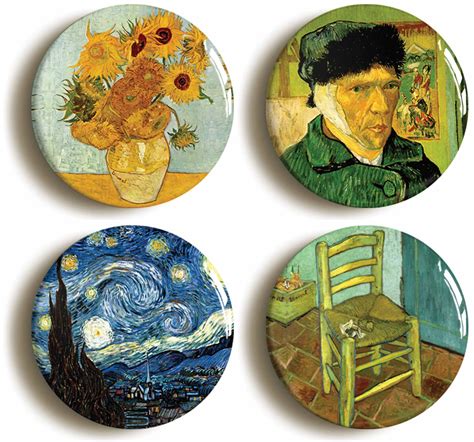 Buy 4 Xvincent Van Gogh Paintings Badges Buttons Pins 1inch25mm