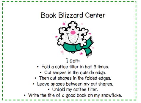 Classroom Freebies Too Book Blizzard Snowflake Center