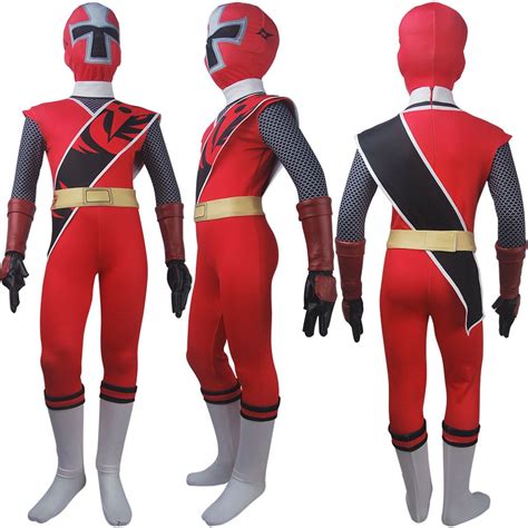 Kids Power Rangers Ninja Steel Red Ranger Suit Cosplay Brody Romero