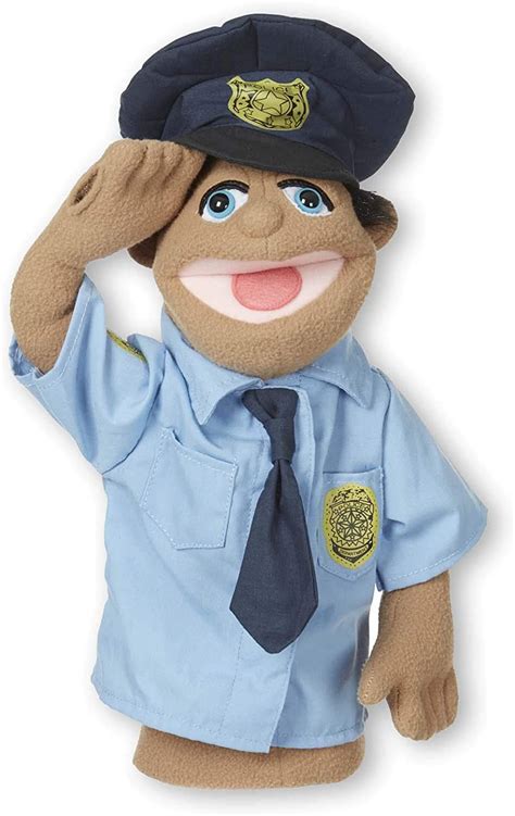 Melissa And Doug Police Officer Puppet With Detachable Wooden Rod For