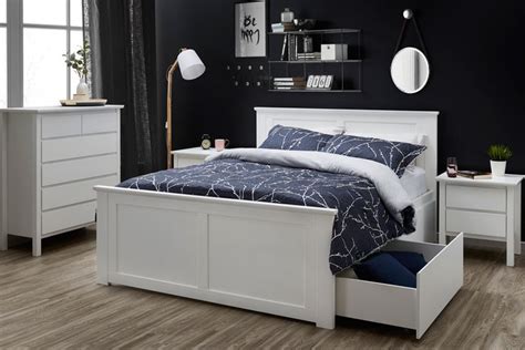 coco white queen bed    storage drawers hardwood frame cheap
