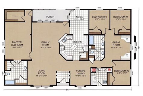 4 Bedroom Double Wide Floor Plans Home Interior Design