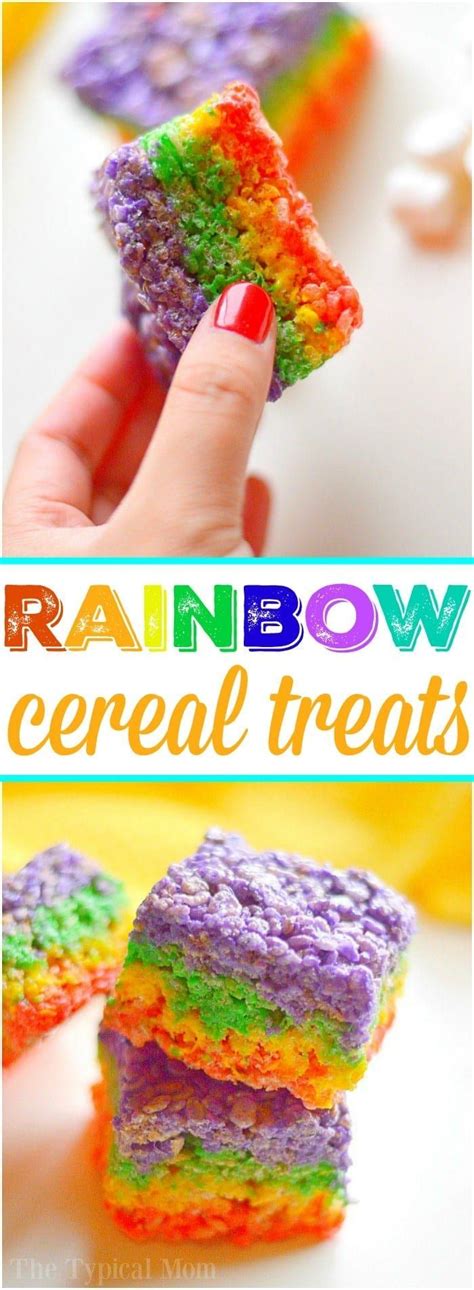 Rainbow Rice Krispy Treats Are Perfect For A Rainbow Birthday Party Or