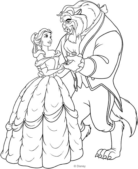 Belle And The Beast Dancing Coloring Pages
